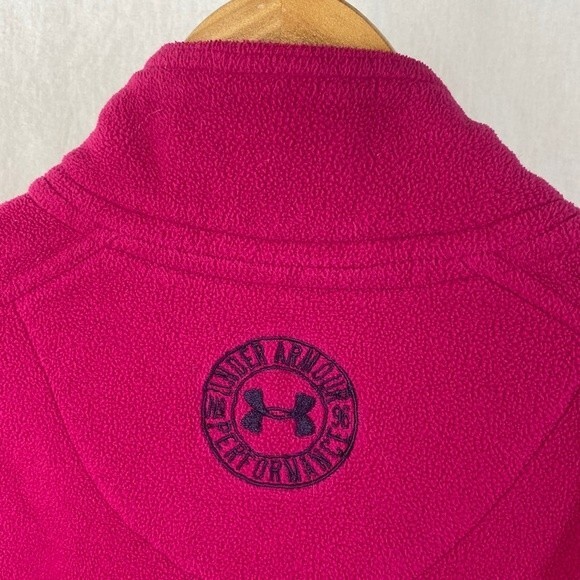 Under Armour Women's Pink Fleece Zip Neck Long Sleeve Top M - Picture 5 of 6
